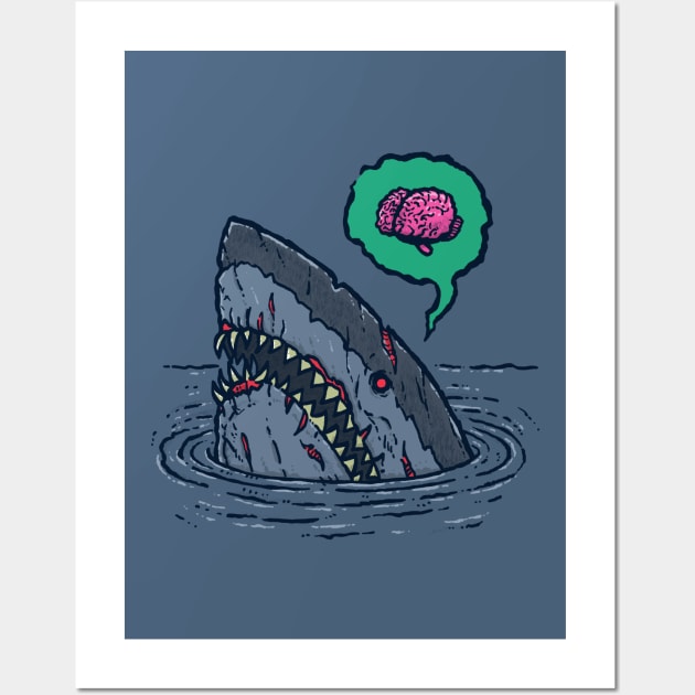 Zombie Shark II Wall Art by nickv47